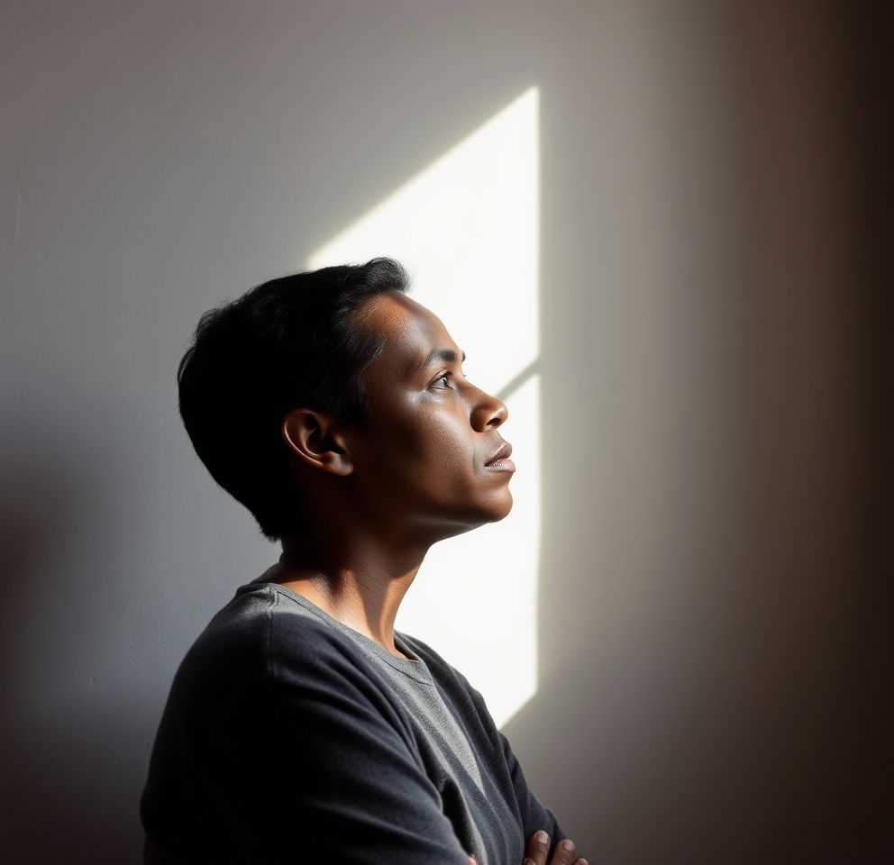 Portrait of Dr. Aris Thorne, a man with thoughtful eyes and grey hair, standing against a dark backdrop